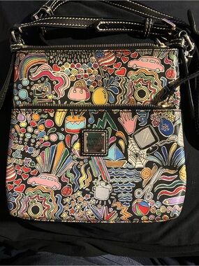 Dooney & Bourke Black Multicolor Whimsy Print Crossbody Bag